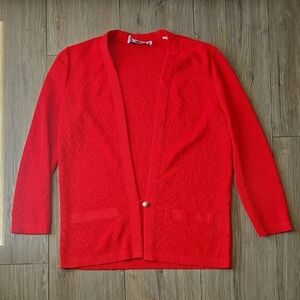 Vintage Castleberry Red One Button Cardigan